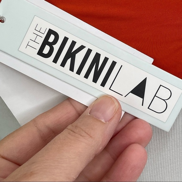 Bikini Lab Bandeau Swim Top Lace Back BL9RE89 Rust Orange S - Picture 11 of 14